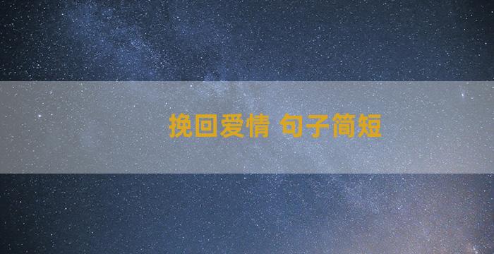 挽回爱情 句子简短